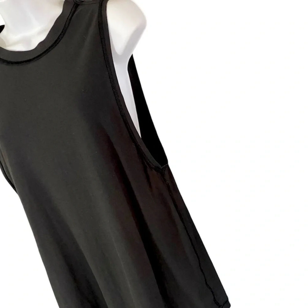 Lululemon All Yours Boyfriend Tank Top Size 6 Black Pima Cotton
